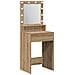 Tavolo da Trucco con Luci LED Rovere Artisan 50x41x135 cm - Foto miniatura 1