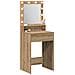 Tavolo da Trucco con Luci LED Rovere Artisan 50x41x135 cm - Foto miniatura 3