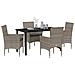 Set da Pranzo per Giardino con cuscino 5 pcs Grigio Poly Rattan - Foto miniatura 3