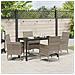 Set da Pranzo per Giardino con cuscino 5 pcs Grigio Poly Rattan - Foto miniatura 4