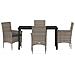 Set da Pranzo per Giardino con cuscino 5 pcs Grigio Poly Rattan - Foto miniatura 7