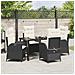 Set da Pranzo per Giardino 5 pcs Nero polyrattan - Foto miniatura 4