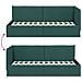 Cornice del letto ad angolo Verde scuro 90 x 200 cm Tessuto - Foto miniatura 9