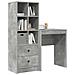 Scrivania con Spazio di Archiviazione 2 pcs Grigio cemento - Foto miniatura 3