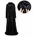 Coperta Indossabile Oversize Con Maniche E Tasca, Chiusura Regolabile A Strappo 150x180cm Black - Foto miniatura 1