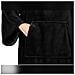 Coperta Indossabile Oversize Con Maniche E Tasca, Chiusura Regolabile A Strappo 150x180cm Black - Foto miniatura 4