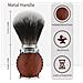 Pennello Da Barba In Schiuma Per Uomo: Manico Premium In Lega Di Alluminio Per Schiuma Ricca Wood Color - Foto miniatura 2