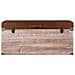 Baule In Legno E Sgabello In Similpelle Marrone 80x40x38h - Foto miniatura 3