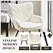 Sedia Moderna Con Motivo Fogliare - Design Semplice E Naturale, Versatile Per Soggiorno E Ufficio, Bianco - Foto miniatura 4
