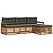 Set di divani da esterno con cuscino 4 pcs Naturale e Antracite - Foto miniatura 1