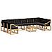 Set di divani da esterno con cuscino 11 pcs Bianco e Nero - Foto miniatura 1