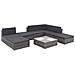 Set Divani da Giardino 8 pz con Cuscini in Polyrattan Grigio - Foto miniatura 2