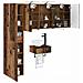 Set di mobili per il bagno 5 pcs Legno antico - Foto miniatura 2