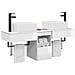 Set di Armadi da Bagno 3 pz Bianco Lucido 53 x 35 x 39 cm - Foto miniatura 8