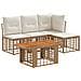 Set Divano da Giardino 5 pz Naturale e Bianco Crema polyrattan - Foto miniatura 1