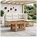 Set Divano da Giardino 5 pz Naturale e Bianco Crema polyrattan - Foto miniatura 6