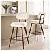 Set Di 2 Sgabelli Da Bar Bsm02 In Ecopelle Pu Girevoli Con Gambe In Metallo Colore Beige - Foto miniatura 6