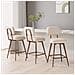 Set Di 2 Sgabelli Da Bar Bsm02 In Ecopelle Pu Girevoli Con Gambe In Metallo Colore Beige - Foto miniatura 8