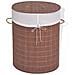 Cesto Portabiancheria In Bambù Ovale Marrone - Foto miniatura 1