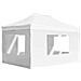 Gazebo Professionale Pieghevole Alluminio Pareti 4,5x3m Bianco - Foto miniatura 1