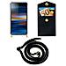 Cadorabo Catena Di Telefoni Cellulari Compatibile Con Sony Xperia 10 Plus In Nero - Coperchio Protettivo In Silicone Con Anelli D'oro, Cinturino In Corda E Custodia Staccabile - Foto miniatura 9