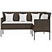 Set Mobili 5 Pz Divano A L Con Cuscini In Polyrattan Marrone - Foto miniatura 6
