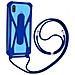 Cover Universale Smartphone Con Cordino, Angoli Bumper E Cavalletto Blu - Foto miniatura 4