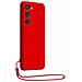 Cover Silicone Per Samsung S23 5g Con Cordino Da Polso Abbinato, Rosso - Foto miniatura 1