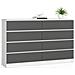 Cassettiera K160, 8 cassetti, 160x40x99 cm, Colore Bianco e Grigio Grafite - Foto miniatura 1