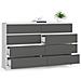 Cassettiera K160, 8 cassetti, 160x40x99 cm, Colore Bianco e Grigio Grafite - Foto miniatura 2