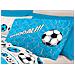 Completo Lenzuola Linea Pensieri Delicati 100% Cotone Disegno Calcio Piazza E Mezza Azzurro - Foto miniatura 5