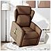 Poltrona Alzapersona Massaggiante Elettrica Marrone Tessuto - Foto miniatura 2