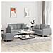 Set Divani 3 Pz Con Cuscini Grigio Chiaro In Tessuto - Foto miniatura 1