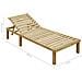 Lettino Da Giardino Con Cuscino Blu Legno Pino Impregnato - Foto miniatura 7