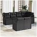 Set divano da giardino  7 pezzi con cuscini in polyrattan nero, Divano da giardino  2 posti con cuscini in polyrattan nero - Foto miniatura 2