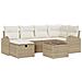 Set Divani da Giardino a 7 Pezzi con Cuscini Beige Polyrattan - Foto miniatura 1