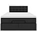 Struttura Letto Pouf con Materasso Nero 120x200 cm Similpelle - Foto miniatura 7