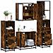 Set Mobili da Bagno 4 pz Rovere Fumo in Legno Multistrato - Foto miniatura 2