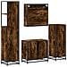 Set Mobili da Bagno 4 pz Rovere Fumo in Legno Multistrato - Foto miniatura 8