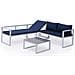 Set Di Mobili Da Giardino Modulari Ibiza In Tessuto Blu 4 Posti - Alluminio Bianco - Foto miniatura 4