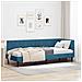 Cornice del letto ad angolo Blu 80 x 200 cm Velluto - Foto miniatura 2