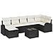 Set Divano da Giardino con cuscino 8 pcs Nero Poly Rattan - Foto miniatura 1