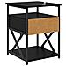 Armadio da Notte con cassetto 2 pcs Rovere nero 40 x 42 x 55 cm - Foto miniatura 9