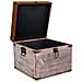 Sgabello Con Cassetti In Legno E Similpelle Marrone 30x30x28h - Foto miniatura 3