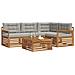 Set di divani da esterno 5 pcs Grigio Naturale e Chiaro - Foto miniatura 3