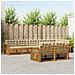Set di divani da esterno con cuscino 8 pcs Naturale e Beige - Foto miniatura 2