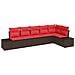 Set Divano da Giardino con cuscino 6 pcs Marrone polyrattan - Foto miniatura 1
