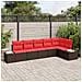 Set Divano da Giardino con cuscino 6 pcs Marrone polyrattan - Foto miniatura 2