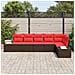 Set Divano da Giardino con cuscino 6 pcs Marrone polyrattan - Foto miniatura 3