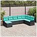 Set Divano da Giardino con cuscino 8 pcs Nero Poly Rattan - Foto miniatura 2